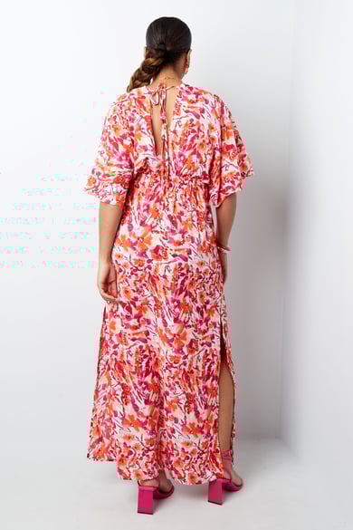 Robe cintrée fleurs - orange/rose h5 Image7